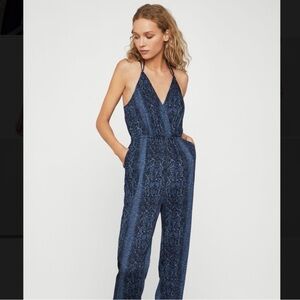 BCBGMaxAzria Python Print Satin Jumpsuit NWOT Women’s Size Large